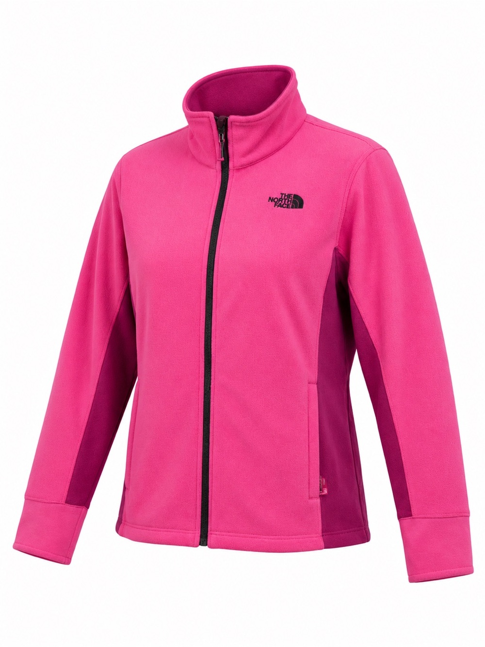 The North Face Girls XL Fleece Pullover Quarter Zip Hot Pink and Burgundy Jacket